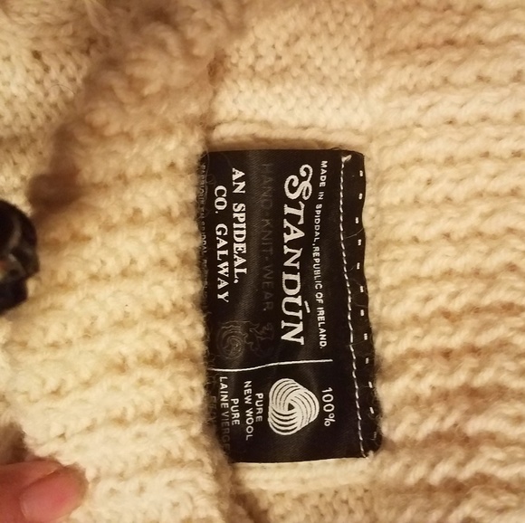 STANDUN Ireland cable wool sweater unisex … - Picture 2 of 4